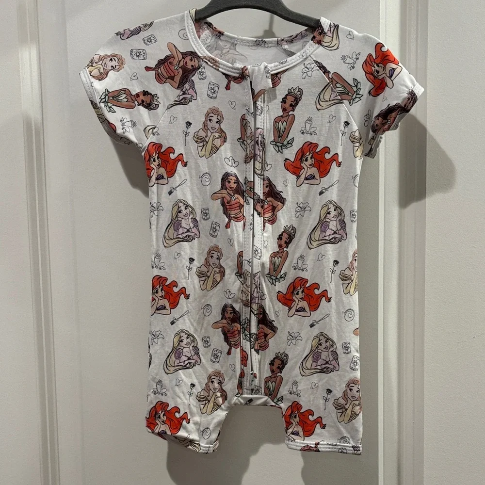 Disney Princess Patterned Baby Shortie Zippy size 3-6 months NWT